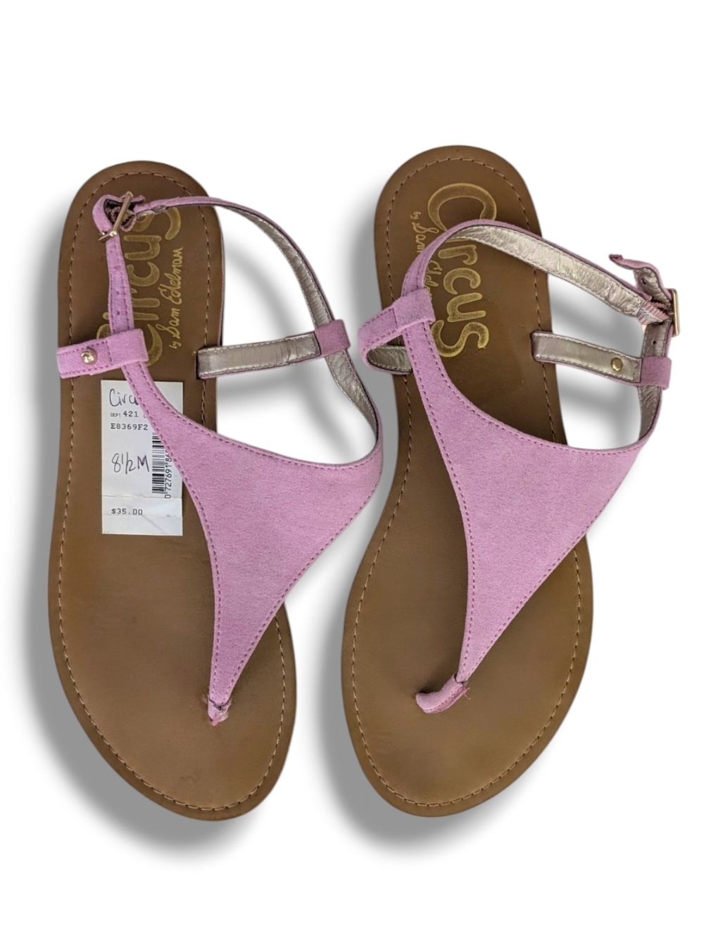 NWT Circus by Sam Edelman Lilac Suede T-Strap Sandals, Size 7.5